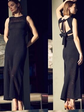 MISA LOS ANGELES Clara Cotton Cashmere Blend Knit Maxi Dress Size: Small